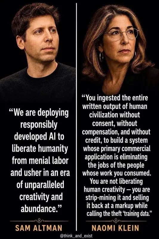 Sam Altman and Naomi Klein