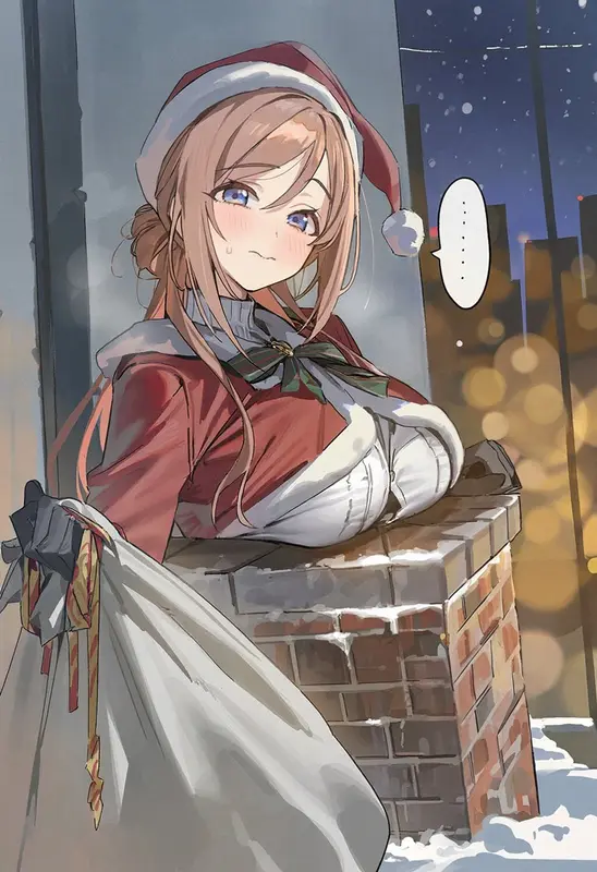Santa Woman On Chimney