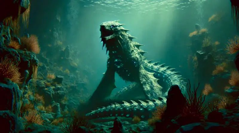 Sea Serpent In Underwater Setting