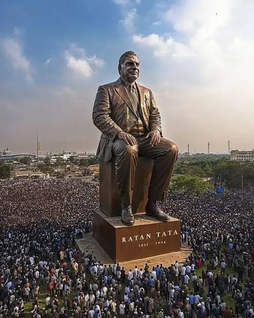 Seated Figure Statue Crowd