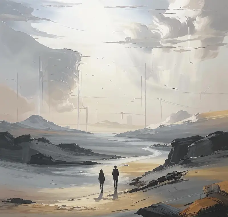 Serene Riverbank With Figures