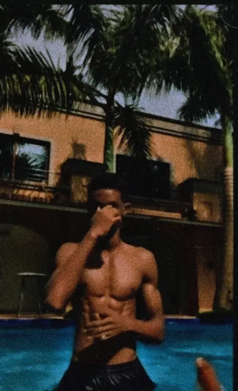 Shirtless Man By Pool