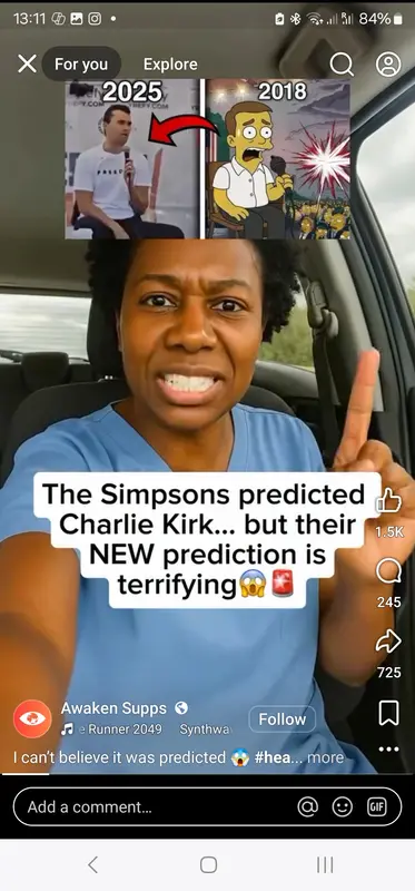 Simpsons, Charlie Kirk Prediction AI