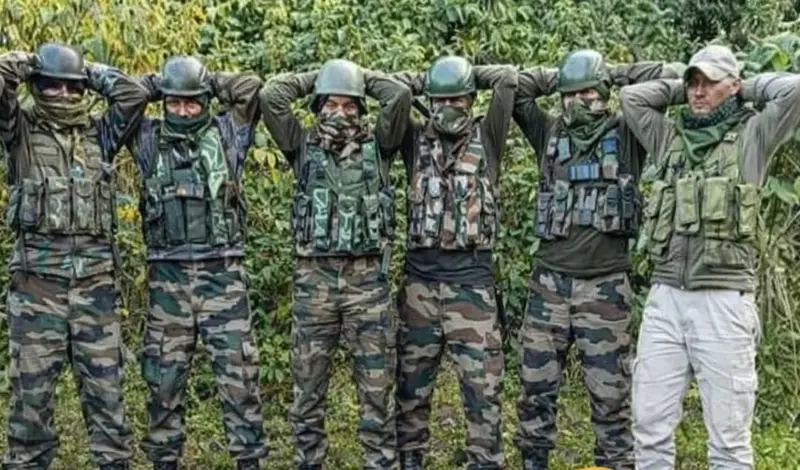 Six Figures In Camouflage Pose
