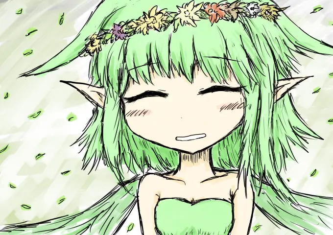 Smiling Elf With Floral Headband