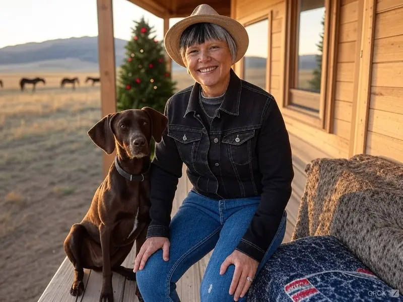 Smiling Woman With A Dog