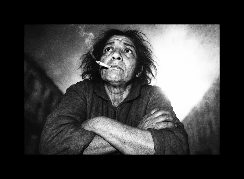 Smoking Portrait, Contemplative Expression.