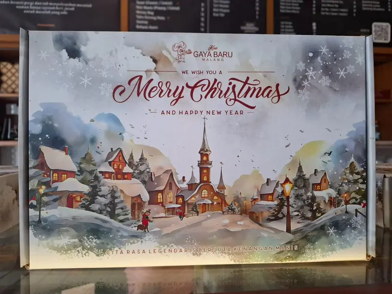 Snowy Village Holiday Card