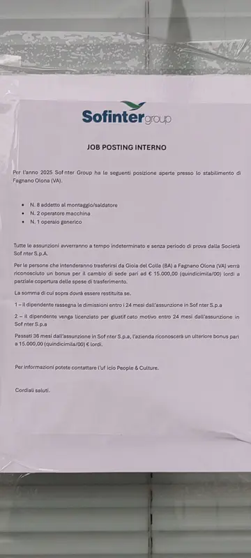 Sofinter Group Job Posting