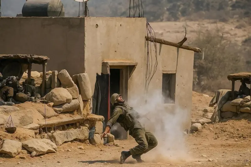 Soldier Hit By Explosion