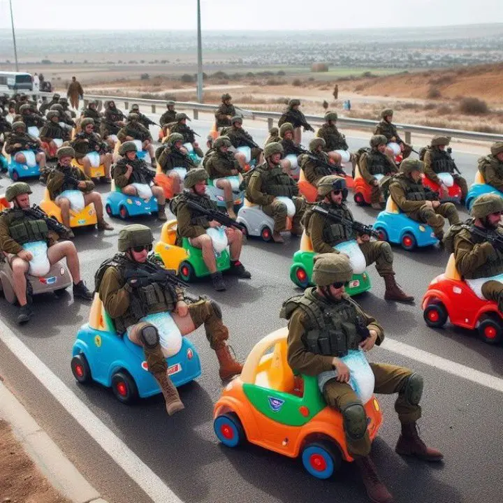 Soldiers Driving Toy Cars