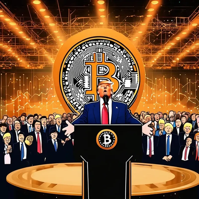 Speaker With Bitcoin Backdrop