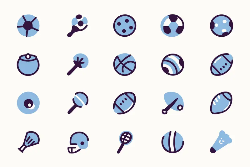 Sports Equipment Icon Set