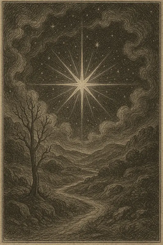 Star, Sky And Winding Path