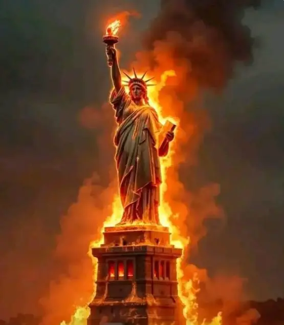 Statue Of Liberty On Fire