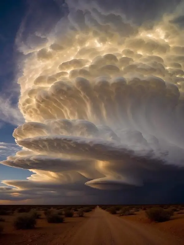 Storm Clouds Over Desert Road