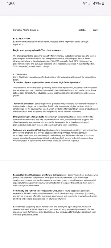 Student Budget Analysis Document