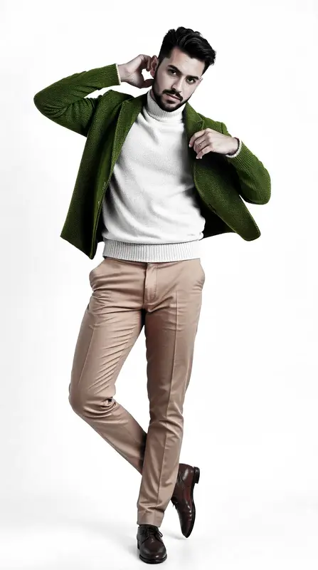 Stylish Man In Green Jacket