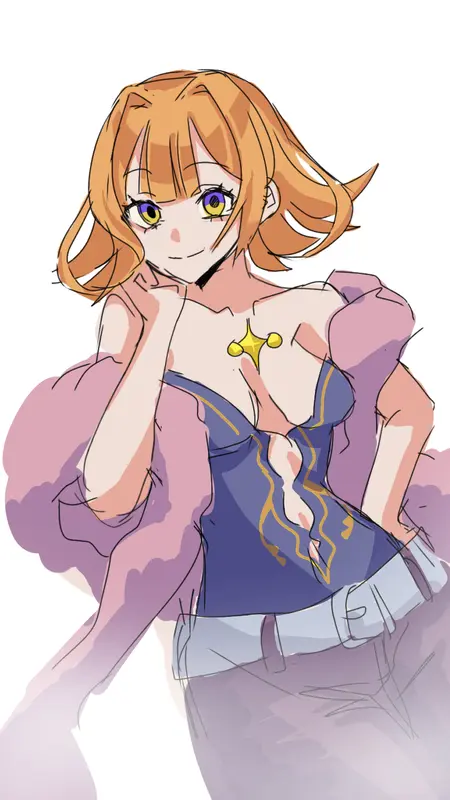 Stylish Orange-haired Woman Drawing