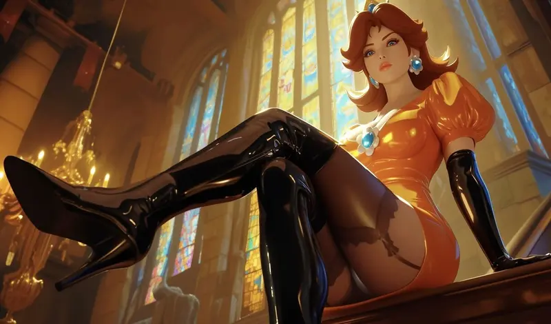 Stylish Woman In Cathedral