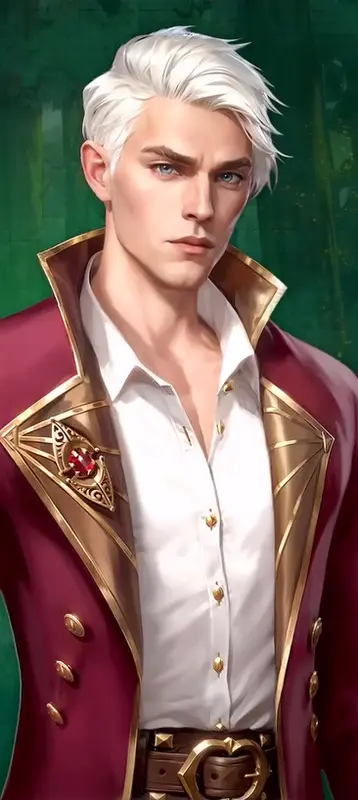 Stylized Elegant White-Haired Character