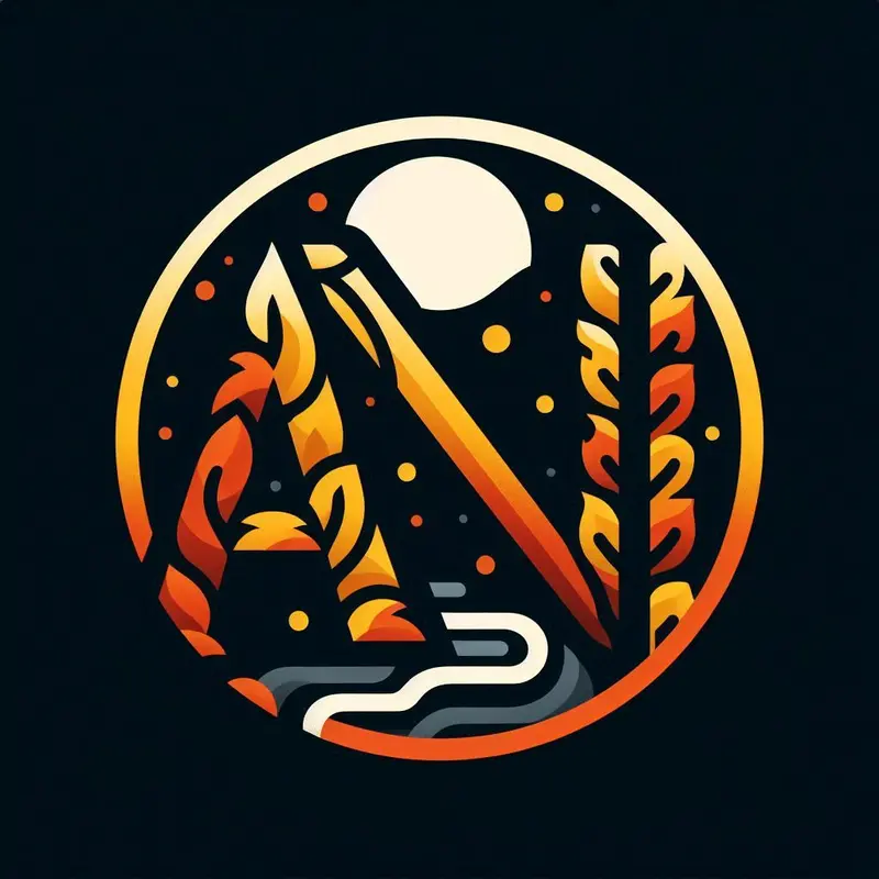 Stylized Moonlit Landscape Illustration