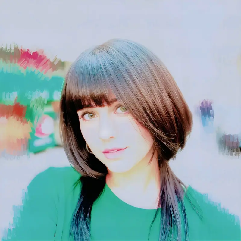 Stylized Portrait With Abstract Backdrop