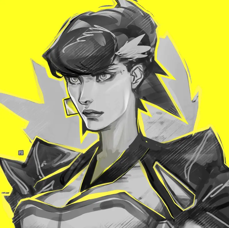 Stylized Warrior Portrait Illustration