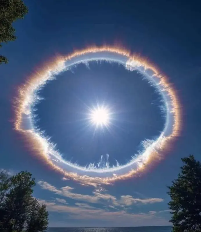 Sun Halo With Glowing Clouds