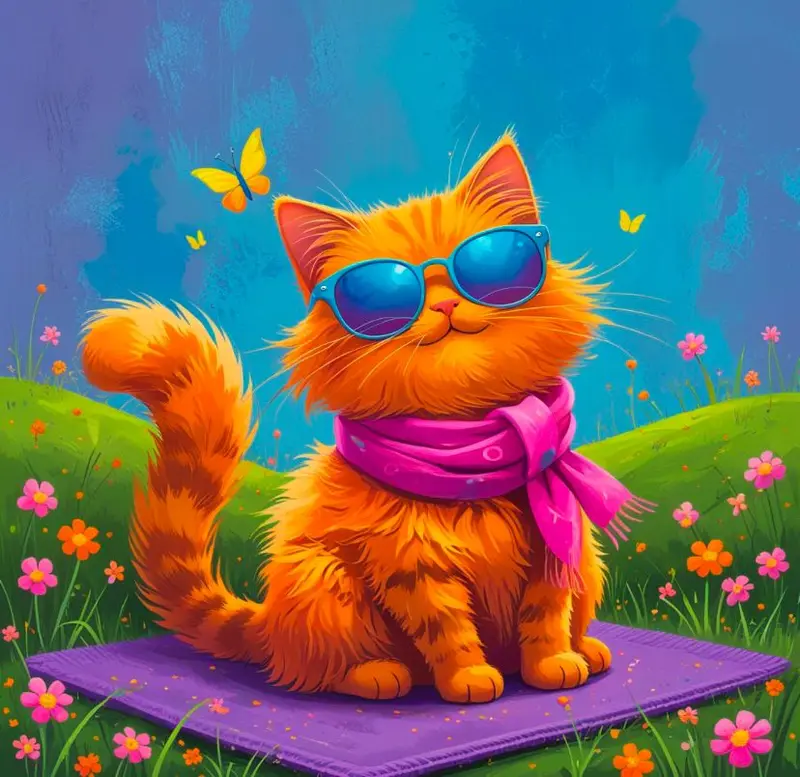 Sunglasses-wearing Cat Illustration