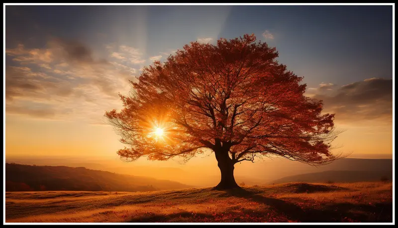 Sunlit Autumn Tree Landscape