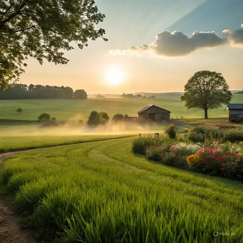 Sunrise Over The Barn