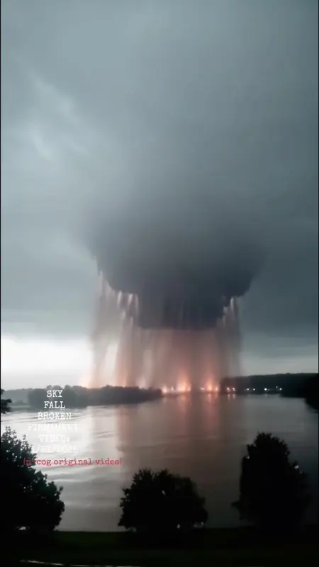 Surreal Storm Over Water