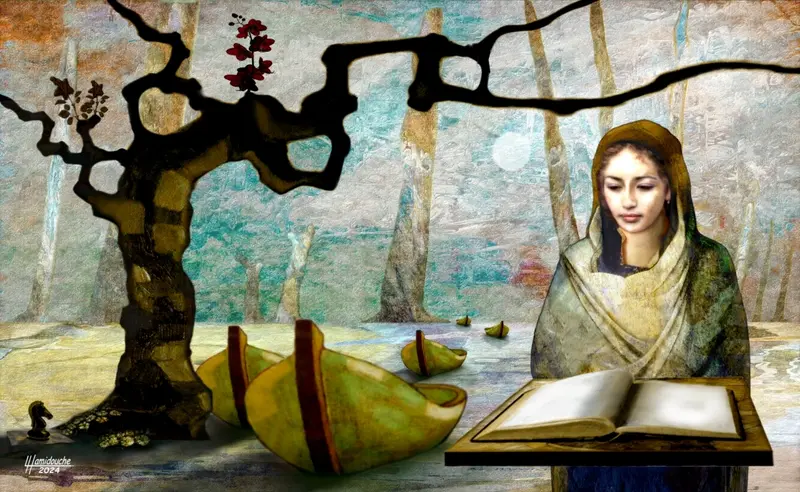 Surreal Woman With Book