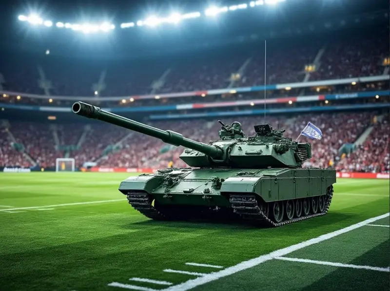 Tank On Soccer Field