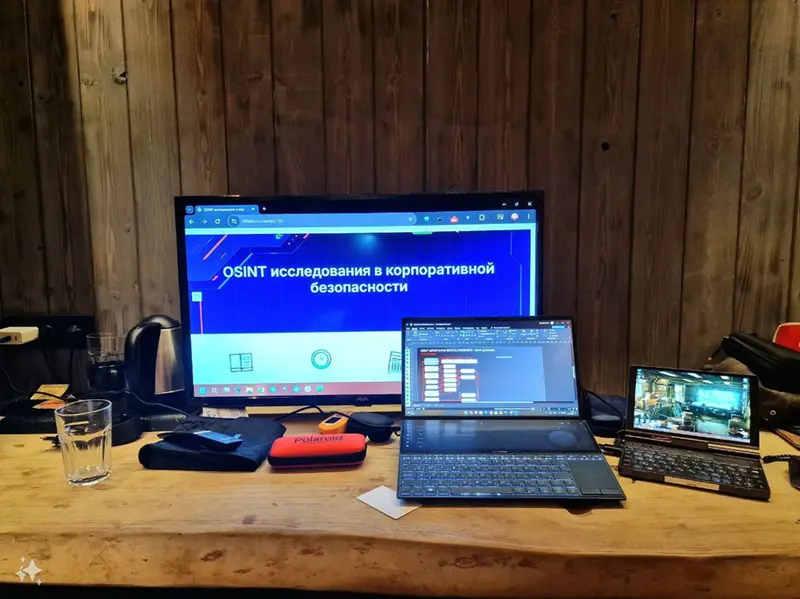 Tech Workstation With Multiple Screens