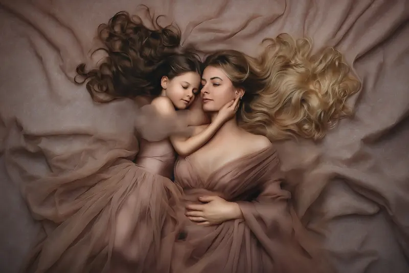 Tender Embrace on Fabric