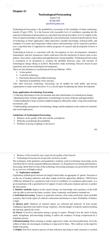 Textbook Page On Forecasting