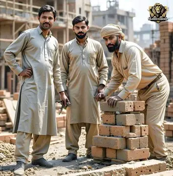 Three Men At Construction Site