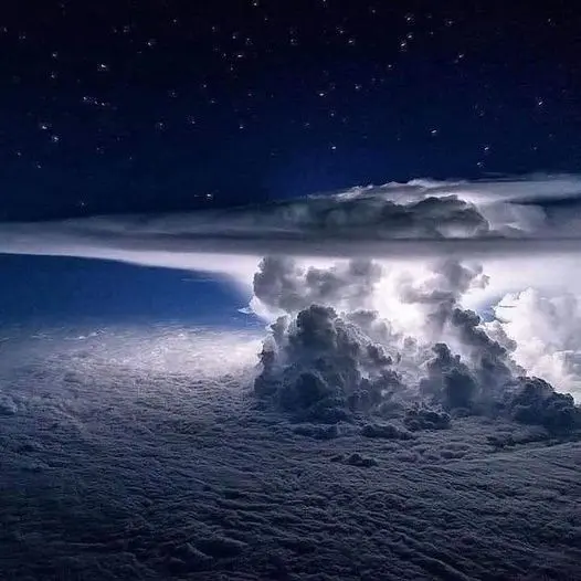 Thunderstorm Under Starry Sky