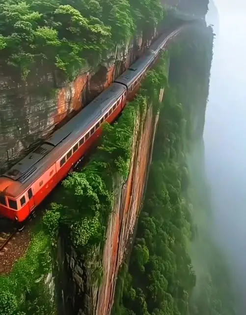 Train On Cliff Edge