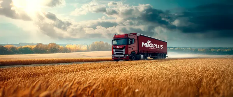 Truck In Wheat Field Landscape