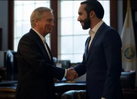 Two Executives Handshake In Office