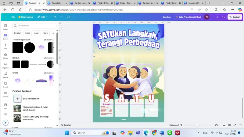 Unity Themed Group Hug Illustration