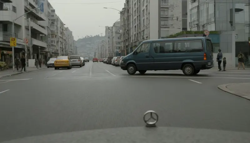 Urban Street With Crossing Van