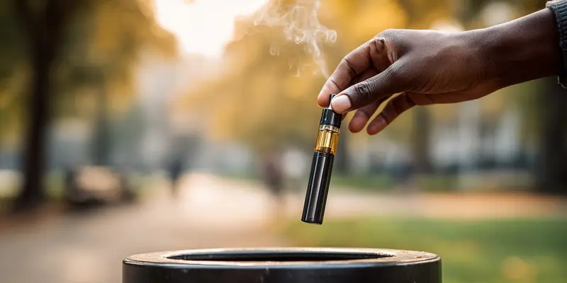 Vape Being Discarded Outdoors.