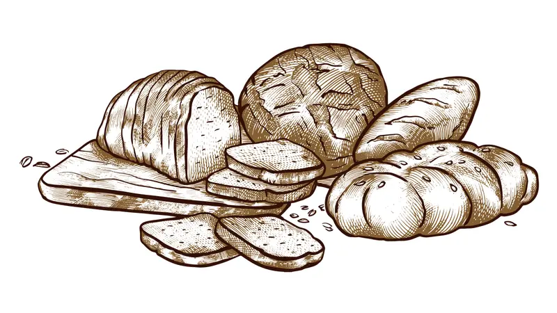 Variety Of Bread Illustration