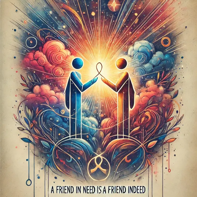 Vibrant Cosmic Friendship Illustration