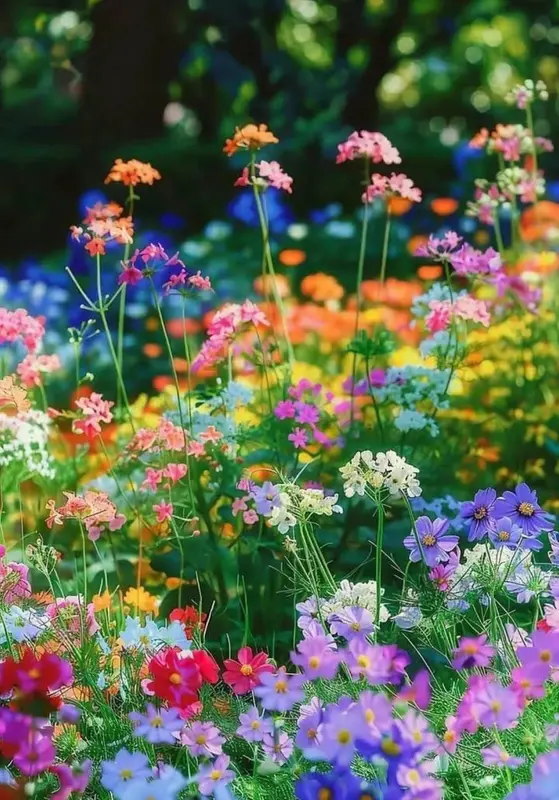 Vibrant Field Of Colorful Flowers