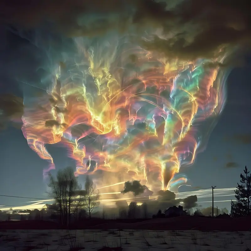 Vibrant Multicolored AI Sky